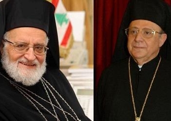 مطران الروم الكاثوليك يسلم للرئيس الجديد رسالة البطريرك لحام