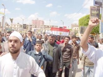 مظاهرات ببنى سويف ضد انتشار إعمال البلطجة