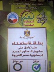 حزب النور والدعوة السلفية يوزعا آلاف المنشورات  للخروج إلى الاستفتاء