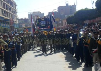 جنازة عسكرية مهيبة لضابط الشرطة ببني سويف