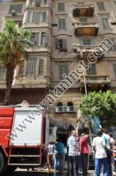 حريق فى عقار بشارع عبد الخالق ثروت وشلل فى حركة المرور
