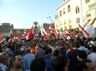 مظاهرة حاشدة لدعم الشرطة والجيش ببني سويف