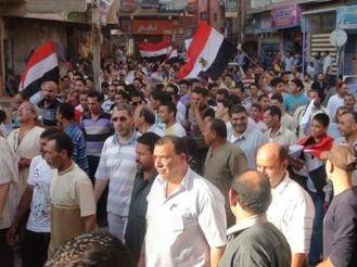 مسيرات حاشدة  بكفر الشيخ لدعم الشرعية الشعبية والجيش