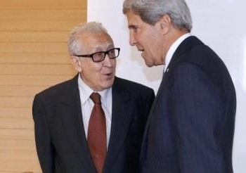 كيري و الإبراهيمي يؤكدان أهمية عقد مؤتمر جنيف حول سوريا