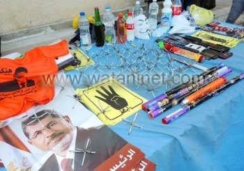 أمن السويس يضبط العاب نارية و مولوتوف مع الجماعة الارهابية