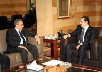 عمرو موسى  يستقبل رئيس وزراء لبنان