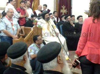 اليوم فى احتفالية استقبال الانبا انجيلوس بكنيسة مارمرقس شبرا :