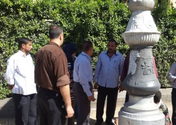 إحلال وتجديد 110 عموداً زخرفياًّ في منطقة المنشية بالإسكندرية 