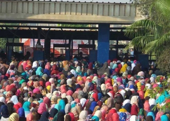 بالصور: جامعة حلوان زحام شديد على البوابة الرئيسية ولافتات تحرض على الثورة من الداخل