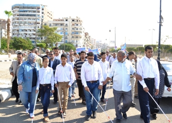 بالصور ماراثون مدرسة المكفوفين احتفالا بمناسبة اليوم العالمي للعصا البيضاء بالسويس
