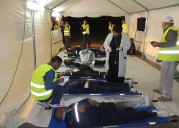 مديرية امن الٱقصر تقوم بتجربة طوارئ بمطار الٱقصر