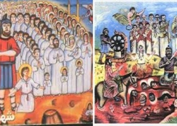 وصول رفات القديسين من شهداء اخميم وانصنا لكنيسة مار مرقس