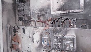 انفجار كباس كهرباء بمحطة كهرباء طلخا بالدقهلية 