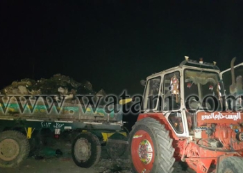 ضبط جرار زراعي يقوم بإلقاء المخلفات بحى جنوب