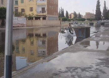 مدينة السادات تغرق  مياه الصرف الصحي