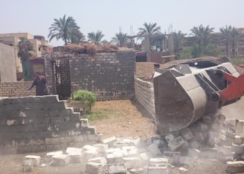 بالصور ..إزالة ١٦ حالة تعدي علي الأراضي الزراعية بكفرالشيخ
