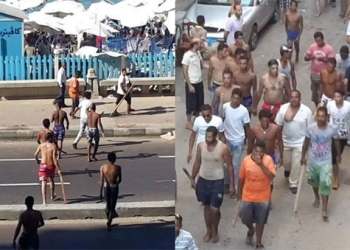مشاجرات وبلطجة علي شواطيء الأسكندرية 