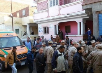 الآلاف من أهالى سيدى سالم يشيعون جثمان شهيد حادث جنوب الشيخ زويد 