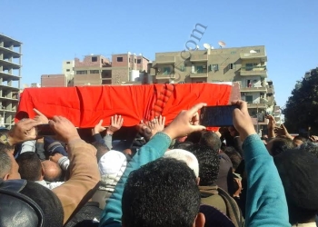 جنازة عسكرية مهيبة لشهيد الأمن الوطني ببني سويف