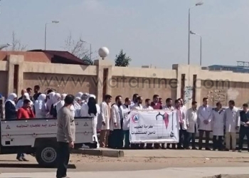 وقفة إحتجاجية لأطباء دمياط احتجاجا علي الاعتداءات المتكررة عليهم 