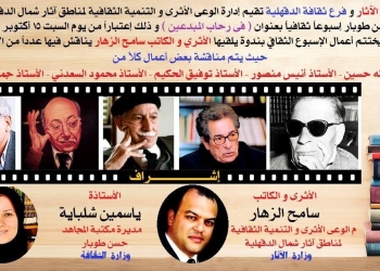  “في رحاب المبدعين” إسبوع ثقافي أدبي بنكهة تاريخية في الدقهلية 