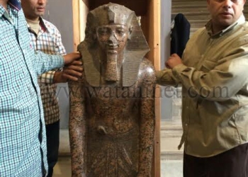 المتحف الكبير يستقبل تمثال إخناتون و تمثالين للملك أمنحوتب الثانى والملك تحتمس الثالث