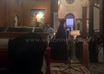 صلاة الجناز للشهيد الثامن “كريم غطاس” بدير مارمينا بمريوط