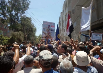 تشييع جثمان شهيد الواجب ابن قرية الباز بدمياط