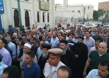 الأنبا مكاريوس يشارك في جنازة الشهيد المقدم محمد