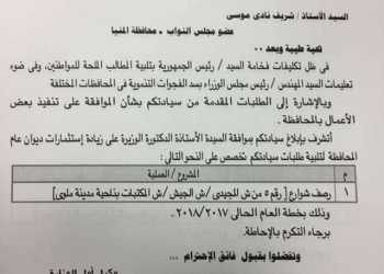 الموافقة على رصف عدد من شوارع ملوي لخدمة أهالي الدائرة