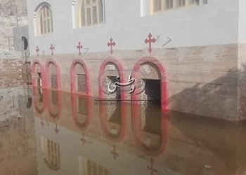 بالصور.. وكيل مطرانية منفلوط يكشف حجم خسائر السيول بدير الأمير تادرس الشطبى