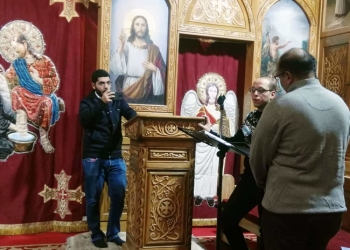 “وطنى” ترصد تسبحة قداس رأس السنة بكنيسة الأنبا بيشوى ببورسعيد