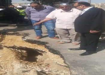 إصلاح الهبوط الارضي بطريق الفيوم