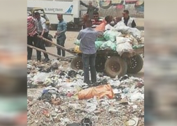 بالقليوبية مصادرة عربة كارو أثناء القاء المخلفات بالطريق العام