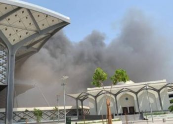 عاجل بالصور.. حريق بمحطة قطار الحرمين بمدينة جدة