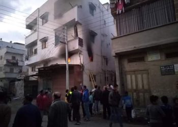بالصور.. إصابة 3 أشخاص في مشغل منسوحات بإدكو