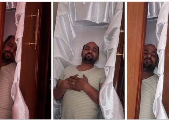 ينشر صوره داخل نعش .. وبعد 5 ايام ينتقل من عالمنا