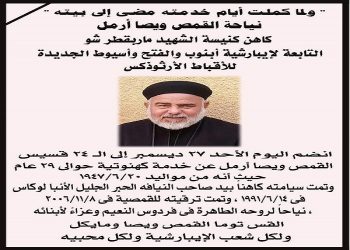 نياحة القمص ويصا بإيبارشية أبنوب والفتح