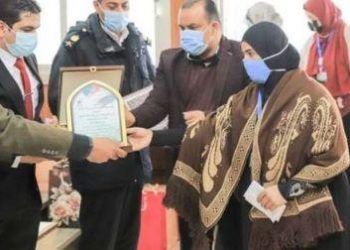 تكريم أسر شهداء الشرطة بكفر شكر