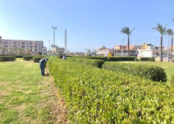 بالصور .. أعمال تطوير وتجميل بمصيف بلطيم ورصف بالانترلوك والطوب الفرعوني