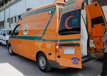 إصابة شخصين بحادث إصطدام سيارة نقل ثقيل بمعرض سيارات بطريق “الخانكة  السلام”