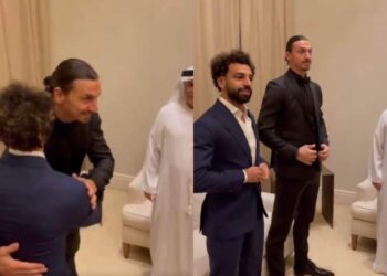 «صلاح» و «زلاتان» علي هامش حفل جلوب سوكر 2022