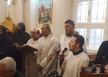 بالصور..صلوات تجنيز الراهب القمص ميخائيل الأنبا بولا بالقدس