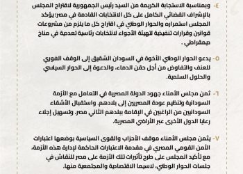 مجلس أمناء الحوار الوطني يعقد جلسته الثالثة والعشرين.. ويضع تصور الجلسة الافتتاحية