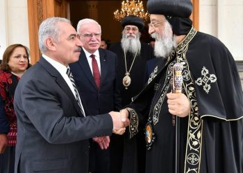 البابا تواضروس يستقبل رئيس وزراء دولة فلسطين