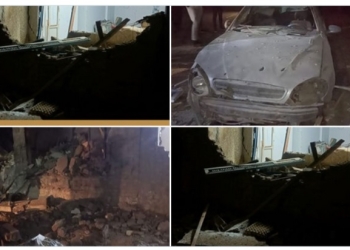 سقوط صاروخ على طابا