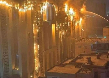 وزير الداخلية يصل إلى موقع حادث حريق مديرية أمن الإسماعيلية