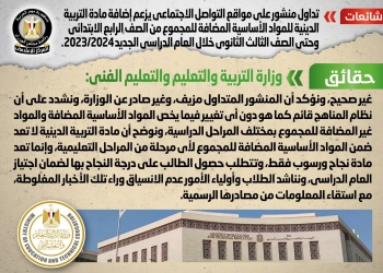 حقيقة إضافة مادة التربية الدينية للمواد الأساسية المضافة للمجموع