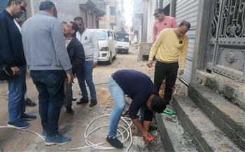 إزالة التعديات على شبكة المياه بشرق الإسكندرية