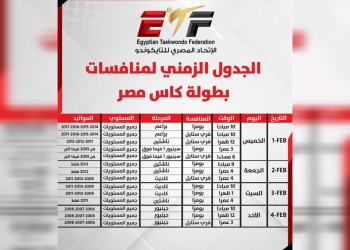 الجدول الزمني لمنافسات بطولة كأس مصر